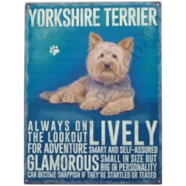 metalen wandplaat yorkshire terrier 30-40 cm