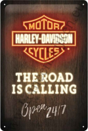 metalen wandbord Harley-Davidson neon style 20x30 cm