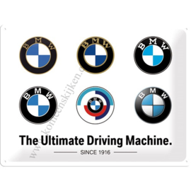 metalen wandplaat BMW Logo Evolution 30x40 cm