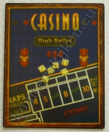 vlak metalen bord casino high roller 20-25 cm