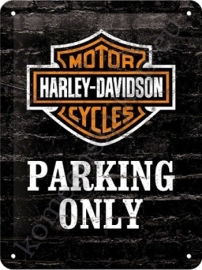 metalen wandbord Harley parking only 15-20 cm