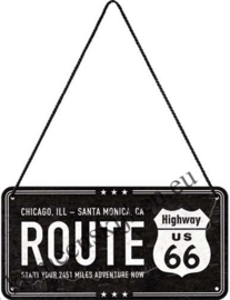 hanging sign / deurbordje Route highway US 66 10x20 cm