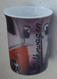 mok/beker vw volkswagen rood en lichtblauw T1