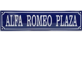 emaille straatnaambord alfa romeo plaza