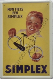 metalen ansichtkaart simplex fiets 10-14 cm