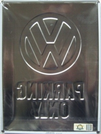 metalen wandplaat VW / volkswagen parking only 30-40 cm