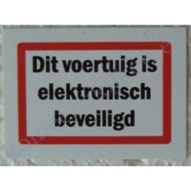 mini sticker Dit voertuig is elektronisch beveiligd 5 cm