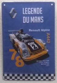 metalen bordje Renault Alpine du Mans 15x20 cm