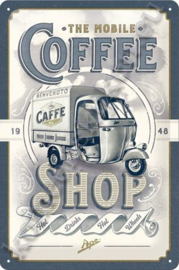 blikken reclamebord vespa ape, coffee shop 20-30 cm