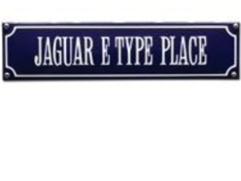 emaille straatnaambord jaguar e type place