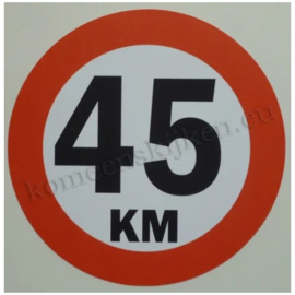 sticker 45 km 14 cm rond