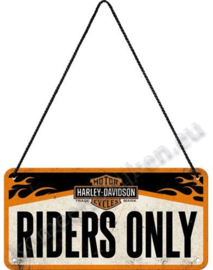 hanging sign harley davidson riders only 10x20 cm