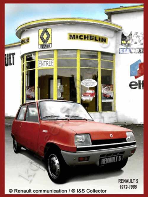 blikken wandbord renault 5 michelin 15x21 cm