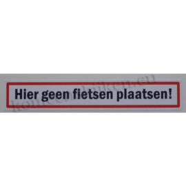 sticker Hier geen fietsen plaatsen! 14 cm