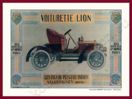 blikken wandplaat peugeot voiturette lion 15x21 cm