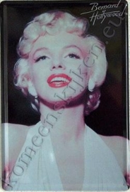 blikken bord Marilyn Monroe zwart / wit 20-30 cm