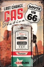 metalen reclamebord xxl last chance gas, route 66  40-60 cm