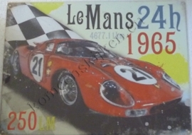 blikken bord le mans ferarri 30x40 cm