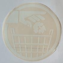 transparante sticker vuilnisbak /afvalbak wit  14,5 cm