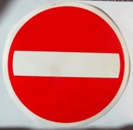 sticker verboden in te rijden 20 cm