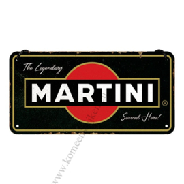metalen deurbordje Martini serverd here 10x20 cm