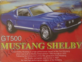 metalen reclameplaat Mustang Shelby 30-40 cm