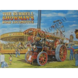 metalen reclameplaat the burrell stoommachine 30-40 cm