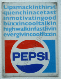 metalen wandbord pepsi cola lip smackin thirst 30-40 cm