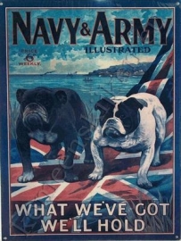metalen wandbord navy & army 15x20 cm