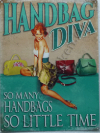 metalen bord handbag diva, so many handbags 30-40 cm