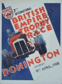metalen wandbord Donington trophy race 1938 30-40 cm