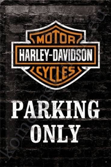 blikken wandbord harley davidson parking only 20-30 cm