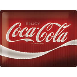 metalen wandbord Coca Cola red lights 30x40 cm