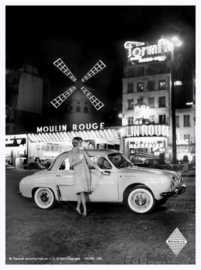 metalen reclamebord Renault Dauphine Moulin Rouge  20-30 cm