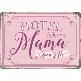 metalen ansichtkaart Hotel mama 10 x 14 cm