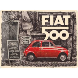 metalen wandbord Fiat 500  30x40 cm