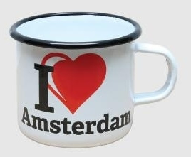 emaille mok i love amsterdam