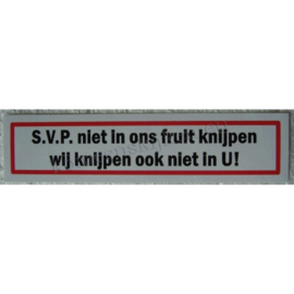 sticker niet in het fruit knijpen ... 14,5 cm