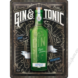 metalen reclamebord gin & tonic 30x40 cm