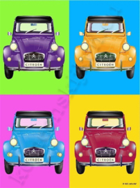 blikken reclamebord citroën 2cv warhol 20-30 cm