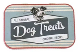 blikken doosje dog treats box Blue