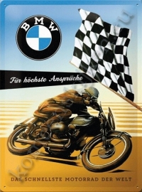 blikken wandbord BMW finishvlag 30-40 CM