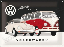 metalen reclameplaat volkswagen meet the classics 30-40 cm