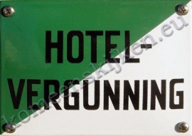 emaille bord hotelvergunning in 2 maten