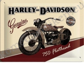 metalen wandbord Harley 750 flathead 15-20 cm