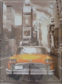 metalen wandbord New York cab 30-40 cm