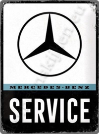 metalen wandbord mercedes benz service 30-40 cm