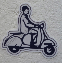 vespa sticker man op scooter