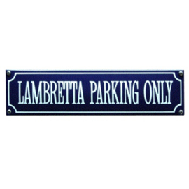 emaille straatnaambord lambretta parking only