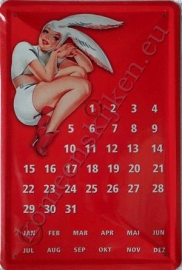 blikken kalender pin up bunny 20-30 cm